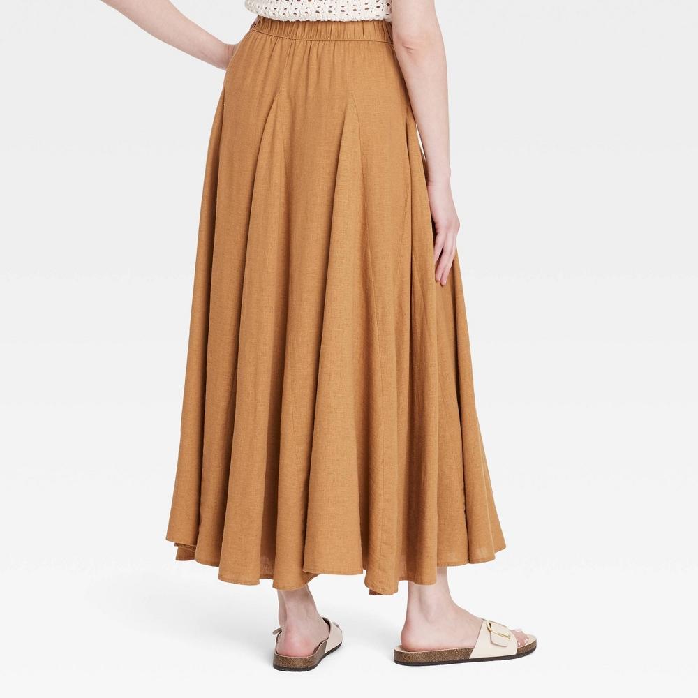 Womens Pull-On A-Line Maxi Skirt - Universal Thread Tan M Product Image