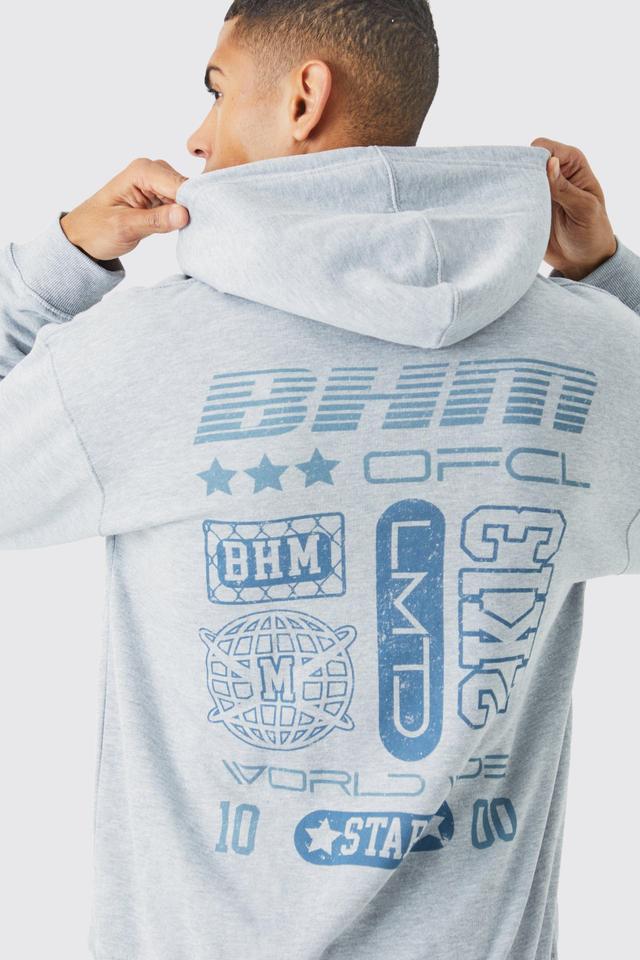 Oversized Varsity Graphic Hoodie | boohooMAN USA Product Image