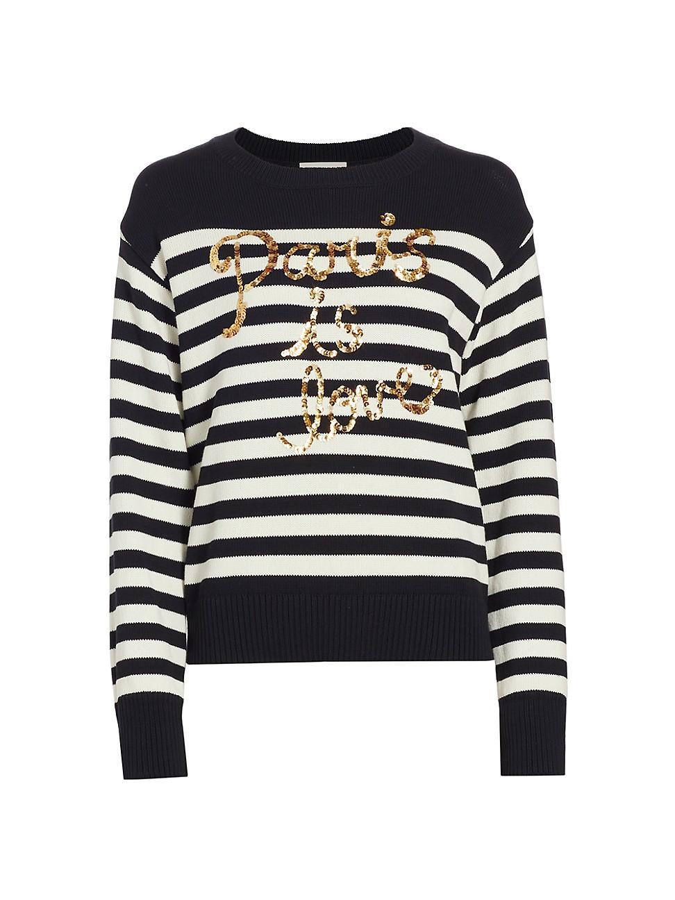 Womens Paris In Love Stripe Sweater Product Image