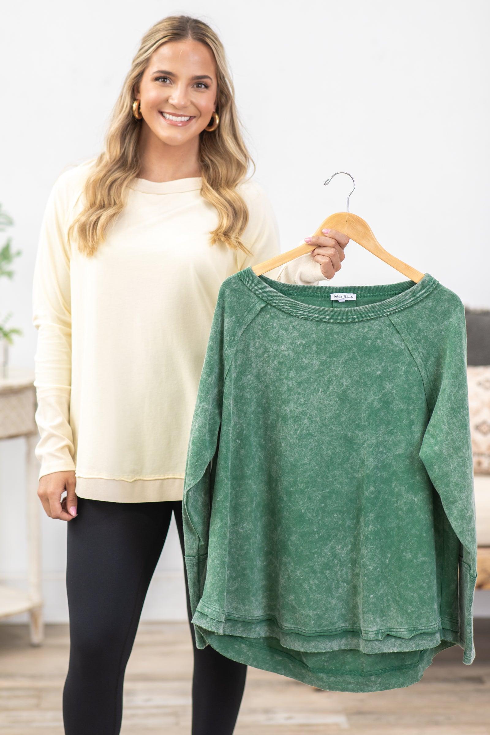 Long Sleeve Washed Knit Top Product Image