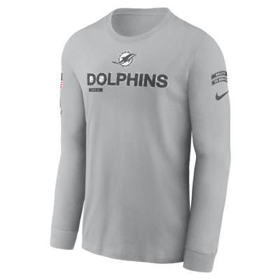 Miami Dolphins Salute to Service Mascot Edge Legend Men's Nike NFL Long-Sleeve T-Shirt Product Image