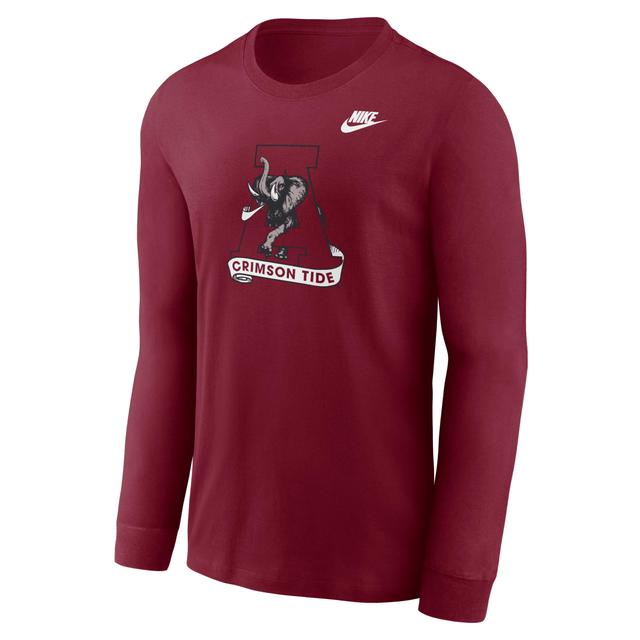 Mens Nike Crimson Alabama Crimson Tide Legacy Primary Logo Long Sleeve T-Shirt Product Image