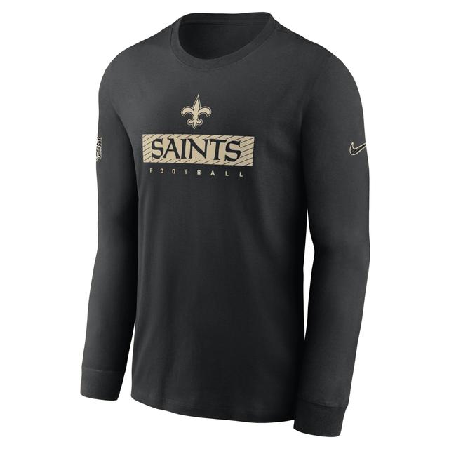 New Orleans Saints Sideline Team Issue Nike Men's Dri-FIT NFL Long-Sleeve T-Shirt Product Image