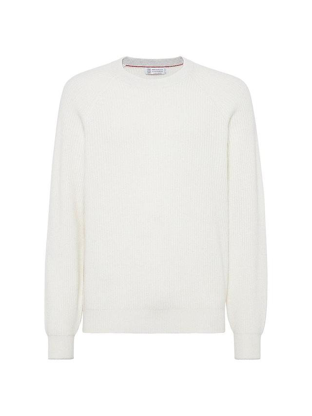 Mens Cashmere English Rib Sweater with Raglan Sleeves Product Image