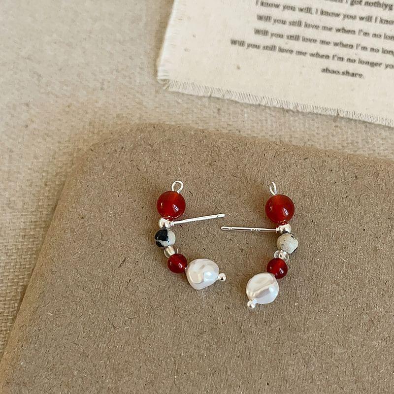 925 Sterling Silver Beaded Drop Earring Product Image