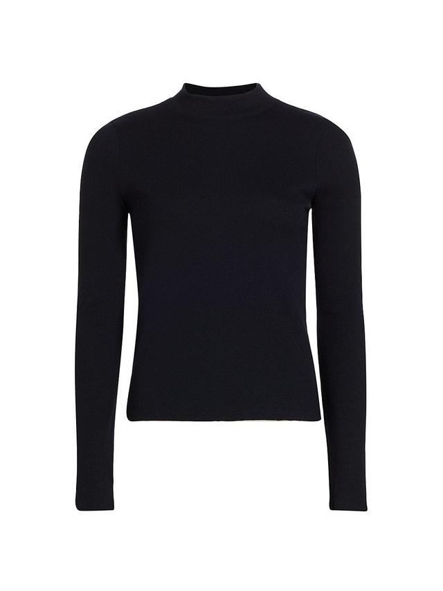 Womens Ribbed Mock Turtleneck Top Product Image