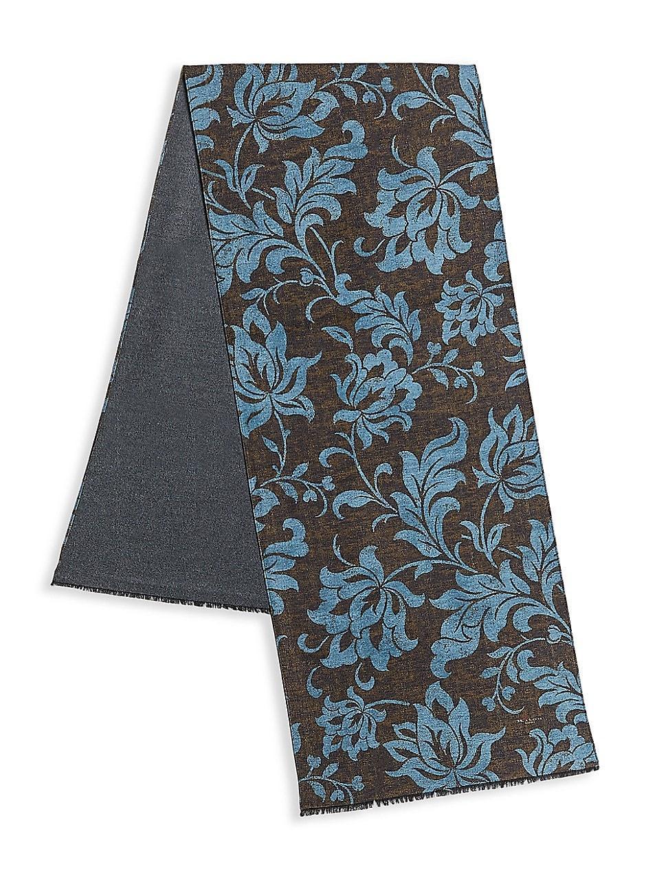 Mens Leaf Print Silk Scarf Product Image