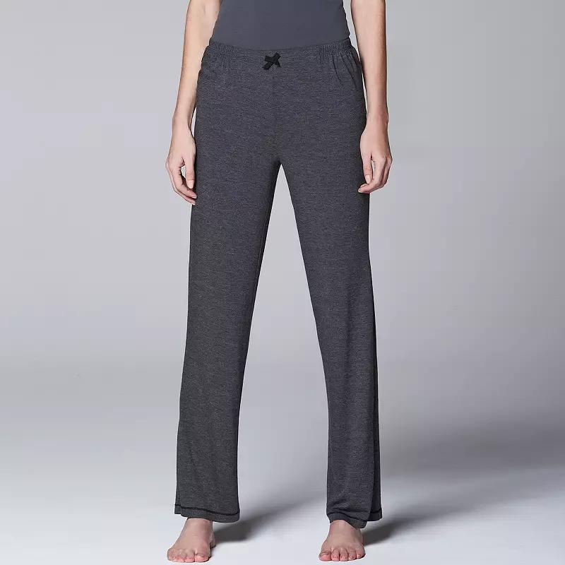 Womens Simply Vera Vera Wang Basic Solid Luxury Pajama Pants Blue Product Image