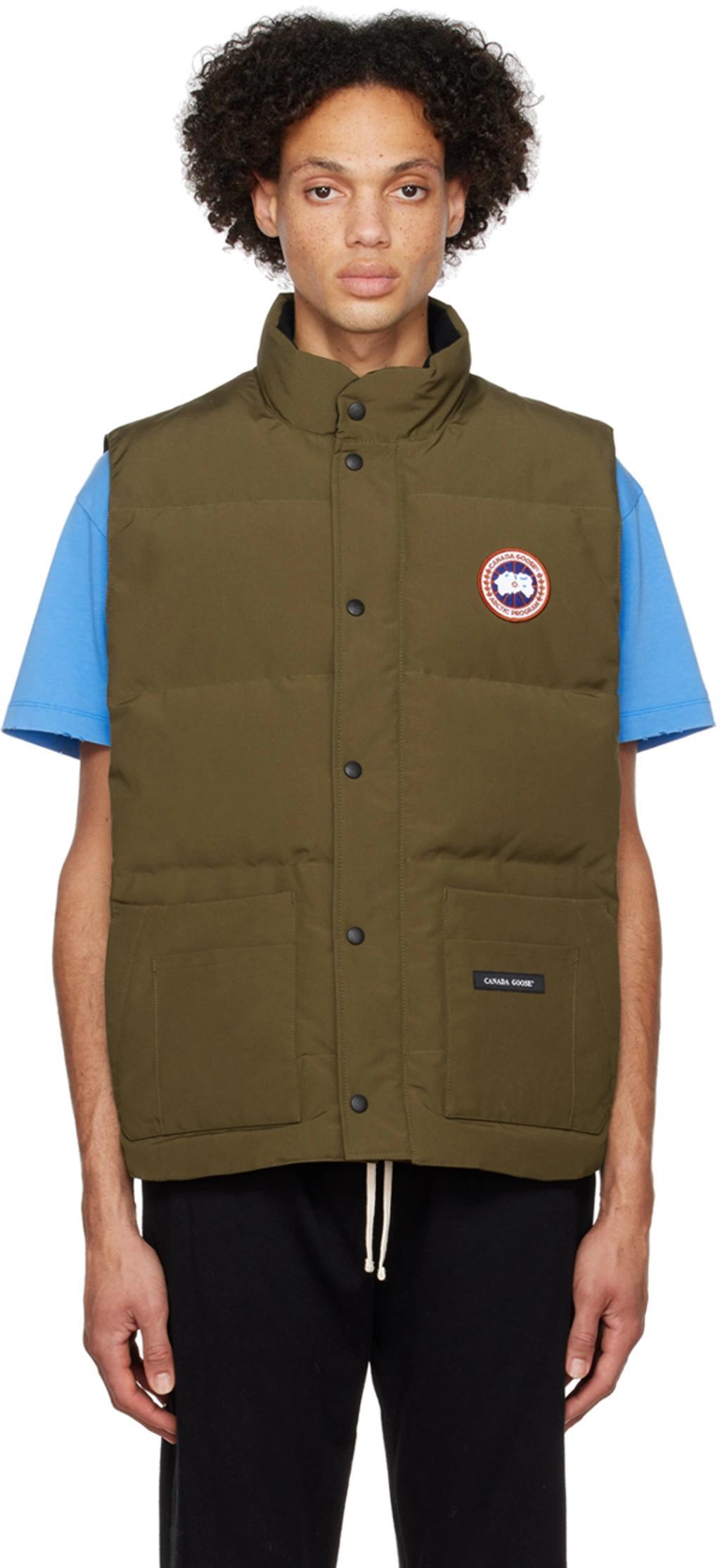 CANADA GOOSE Freestyle Crew Quilted Down Gilet In Military Green Product Image