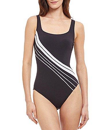 Womens Simple Elegance Squareneck One-Piece Swimsuit Product Image