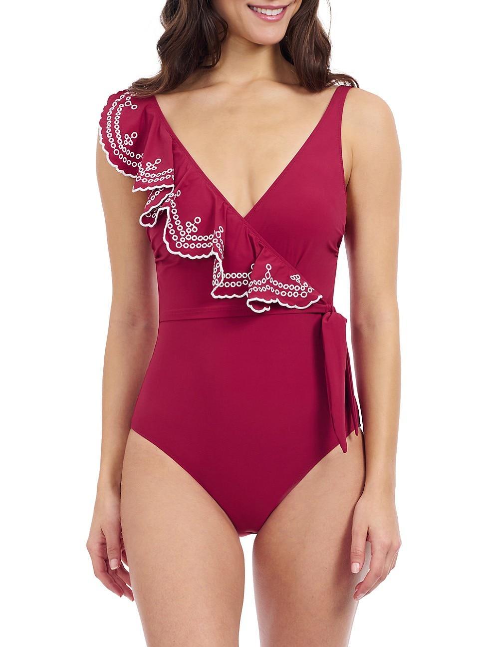 Womens Lola Ruffled Tie-Waist Swimsuit Product Image