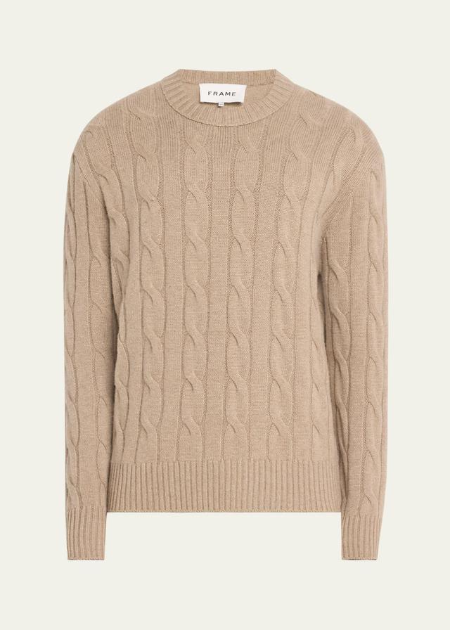 FRAME Cable Knit Crewneck Cashmere Sweater Product Image