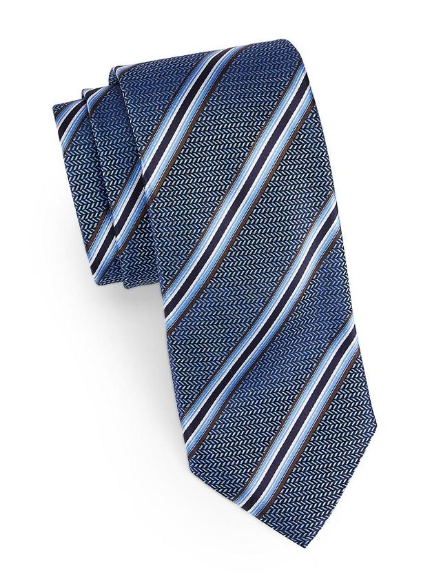 Mens Striped Silk Tie Product Image