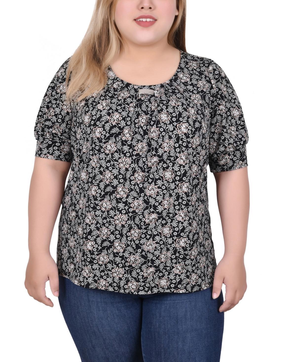 Ny Collection Plus Size Short Sleeve Balloon Sleeve Top Product Image