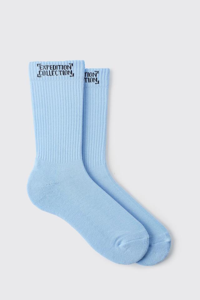 Expedition Collection Socks In Blue | boohooMAN USA Product Image