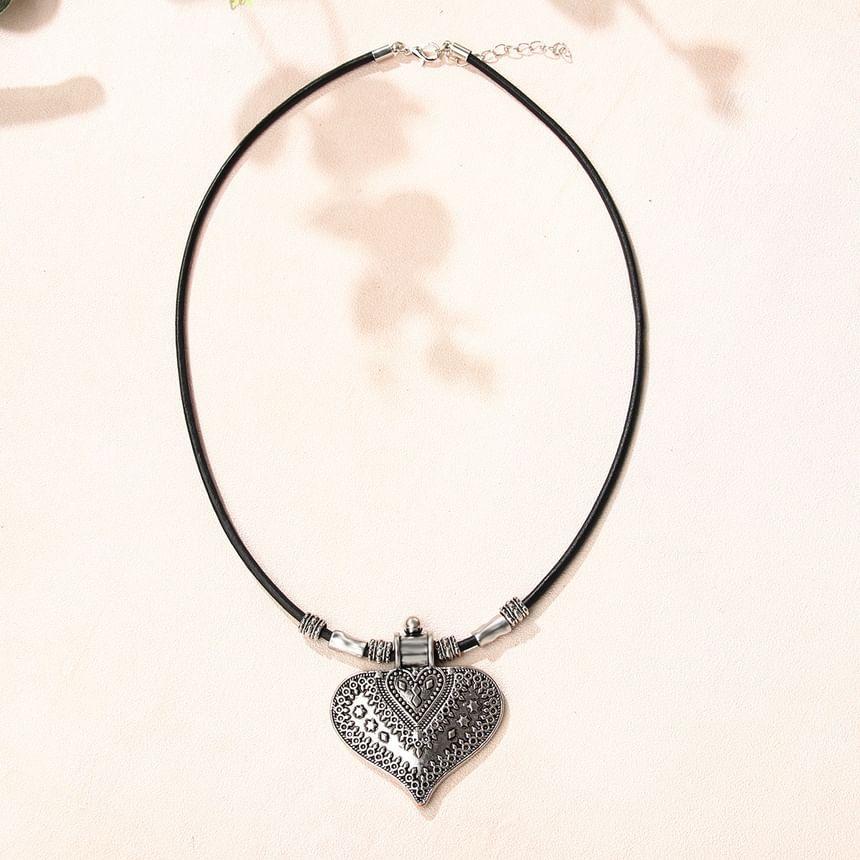 Heart Pendant String Necklace Product Image