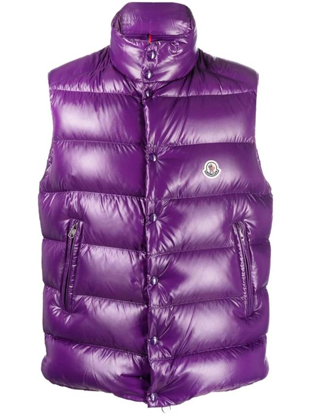 Tibb Logo-patch Padded Gilet In Purple Product Image