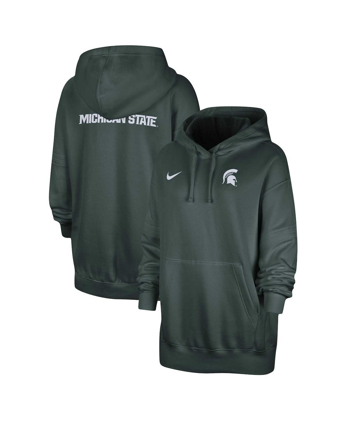 Womens Nike Green Michigan State Spartans Sideline Two-Hit Club Fleece Pullover Hoodie product image