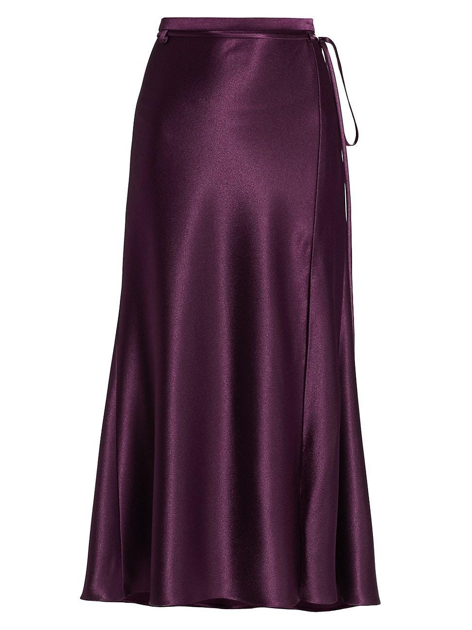 Womens Satin Crepe Slit Midi-Skirt product image