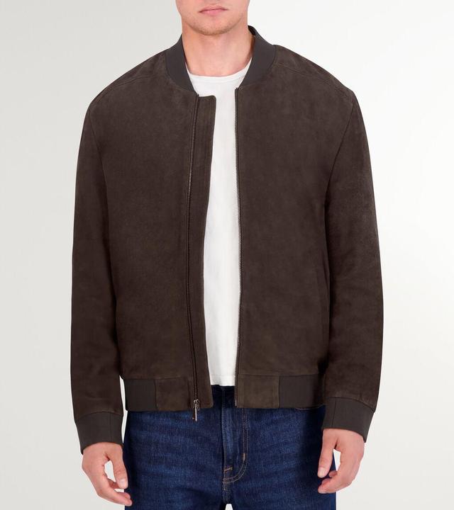 Men's Zip-up Suede Jacket Product Image