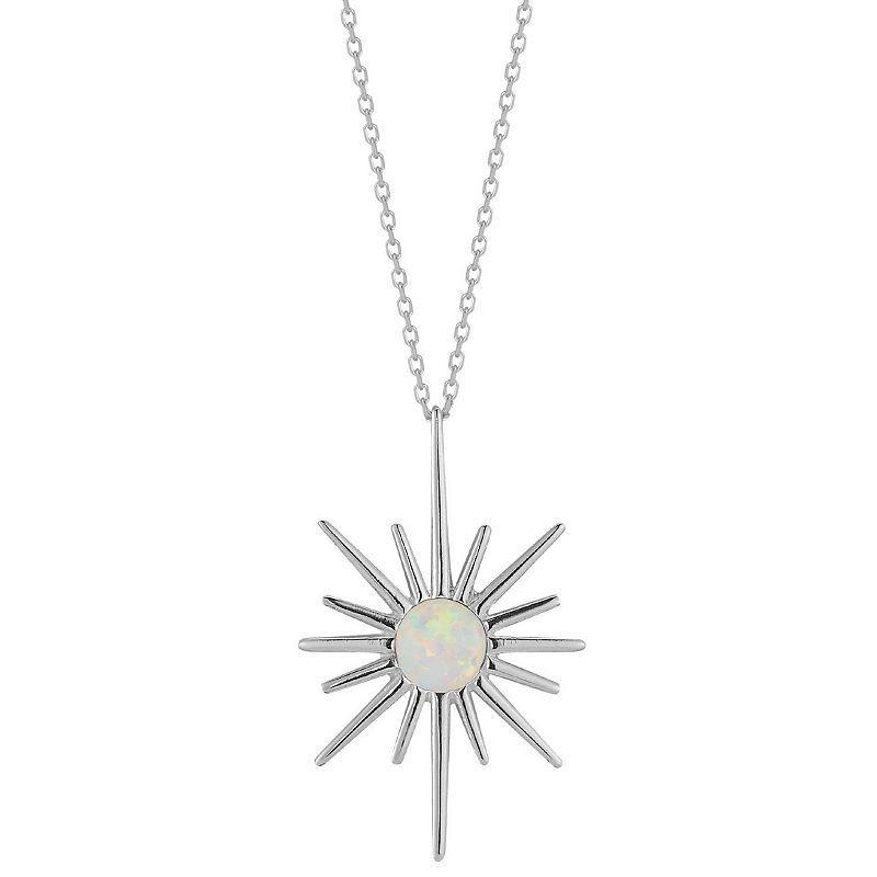 Sunkissed Sterling Simulated Opal Evil Eye Pendant Necklace, Womens Gold Tone White Product Image