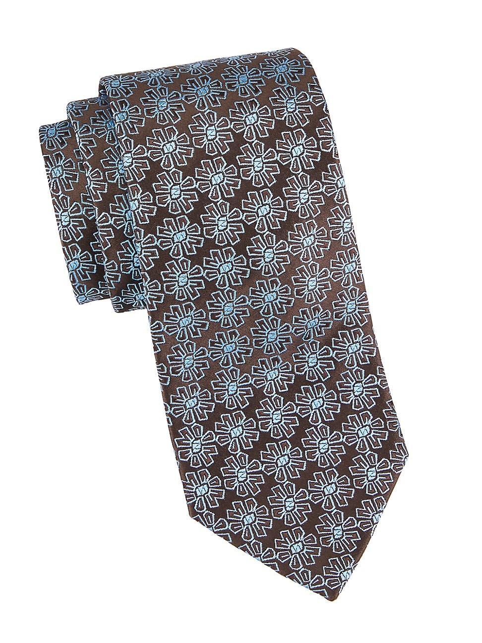 Mens Floral Medallion Silk Jacquard Tie Product Image