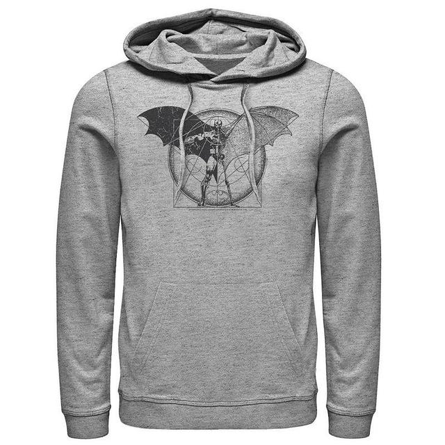 Mens DC Comics Batman Half Skeleton Sketched Poster Hoodie Athletic Grey Product Image