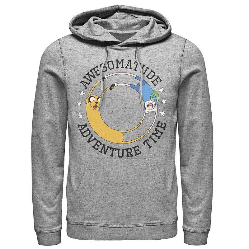 Mens Cartoon Network Adventure Time Jake The Dog Land Of Ooo Hoodie Athletic Grey Product Image