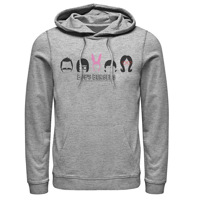 Mens Bobs Burgers Family Hair Hoodie Athletic Grey Product Image