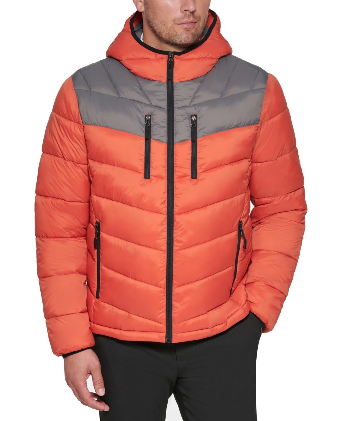 Club Room Mens Chevron Quilted Hooded Puffer Jacket, Created for Macys Product Image