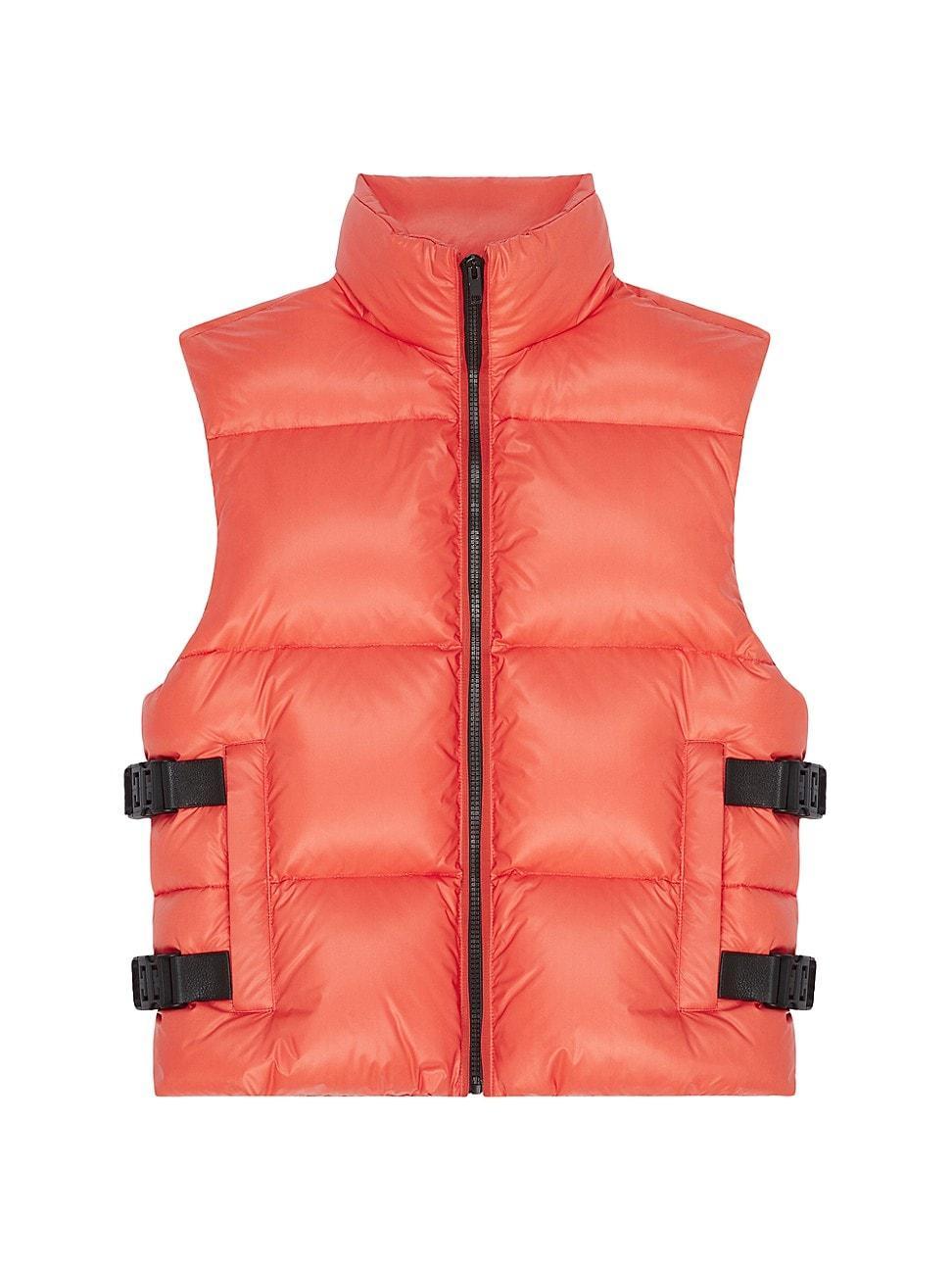 Mens Sleeveless Puffer Jacket With Buckles Product Image