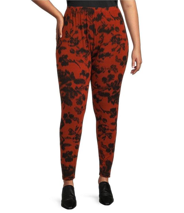 Bryn Walker Plus Size Floral Jersey Knit Pull-On Leggings Product Image