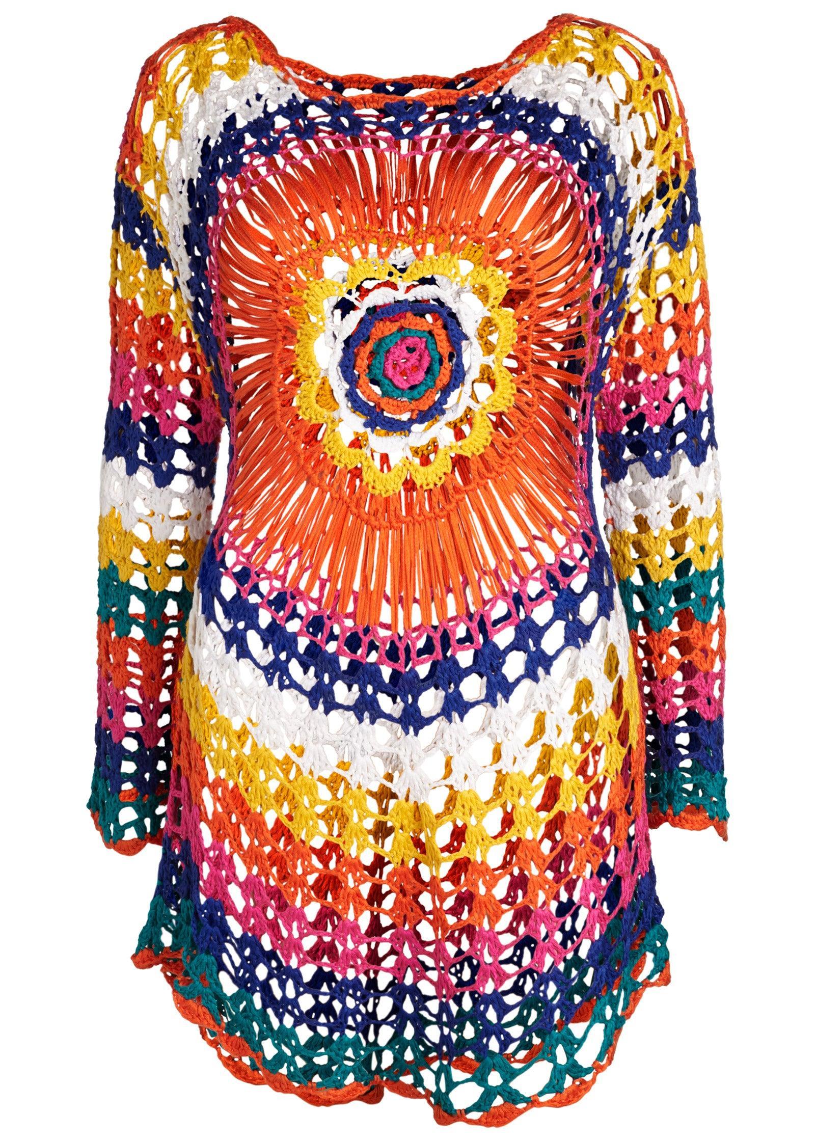 Crochet Detail Cover-Up - Kaleidoscope Product Image