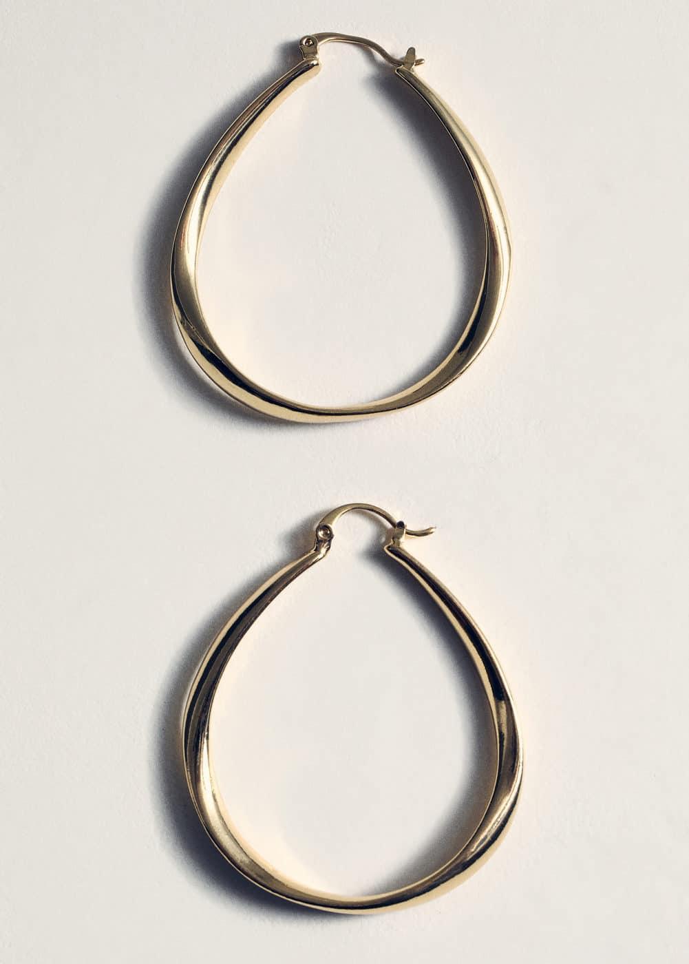 MANGO - Oval hoop earrings - One size - Women Product Image