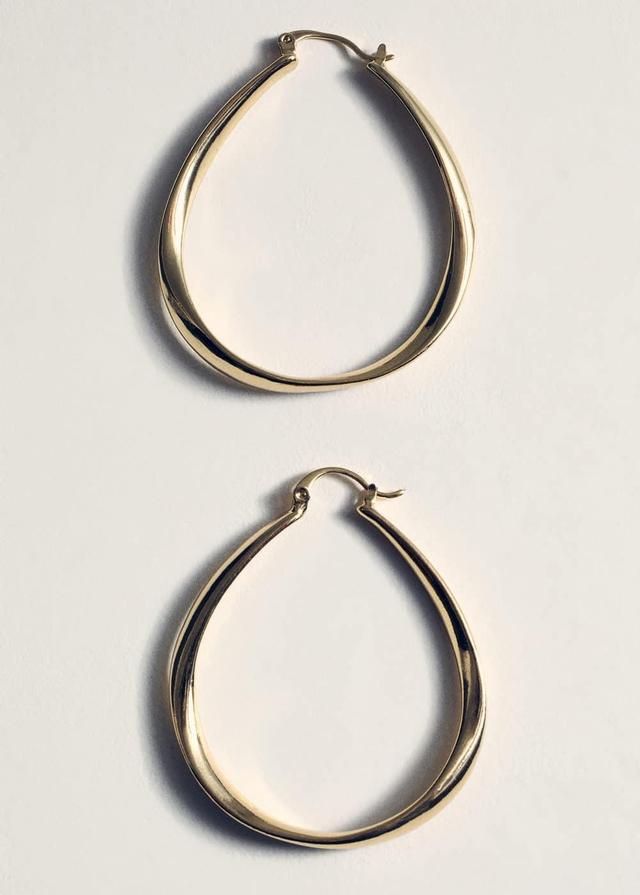 MANGO - Oval hoop earrings - One size - Women Product Image