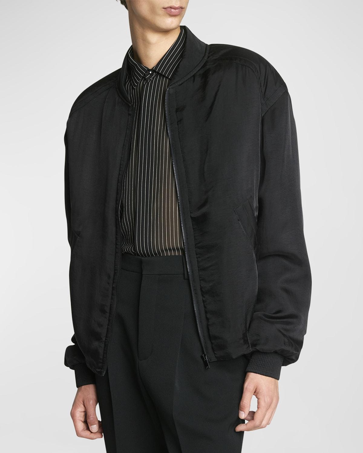 Mens Satin Bomber Jacket Product Image