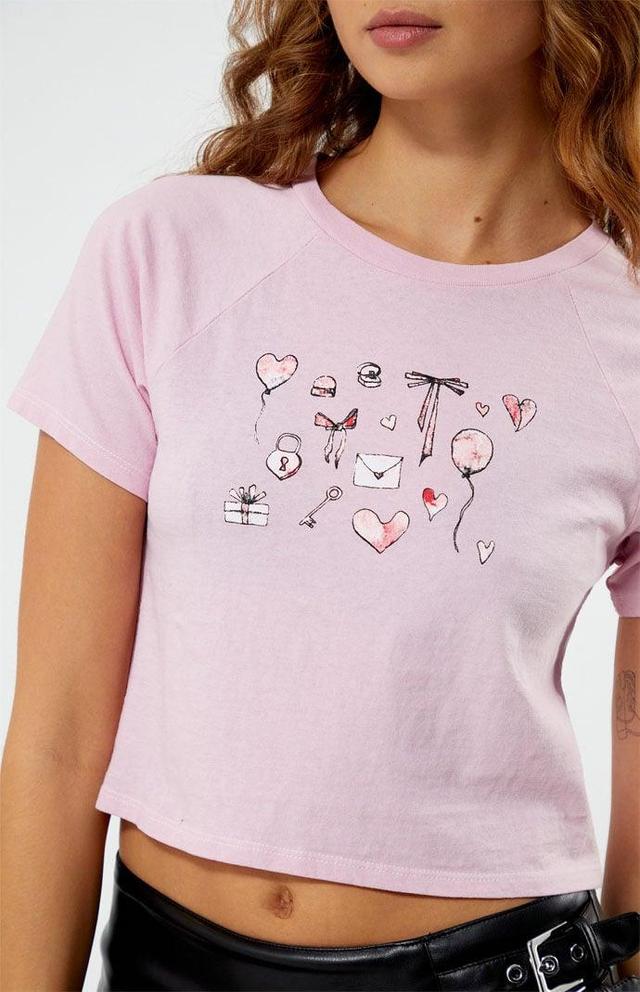 Golden Hour Women's Heart Balloon Raglan T-Shirt Product Image