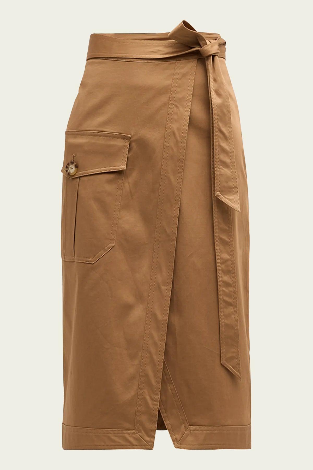 VERONICA BEARD Madeline Wrap Skirt In Acorn Product Image