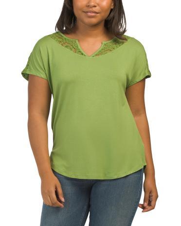 Crochet T-Shirt for Women | Spandex/Cotton/Viscose Product Image