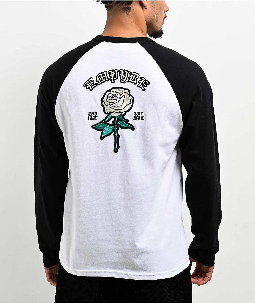 Empyre Republic Black & White Raglan Long Sleeve T-Shirt Product Image