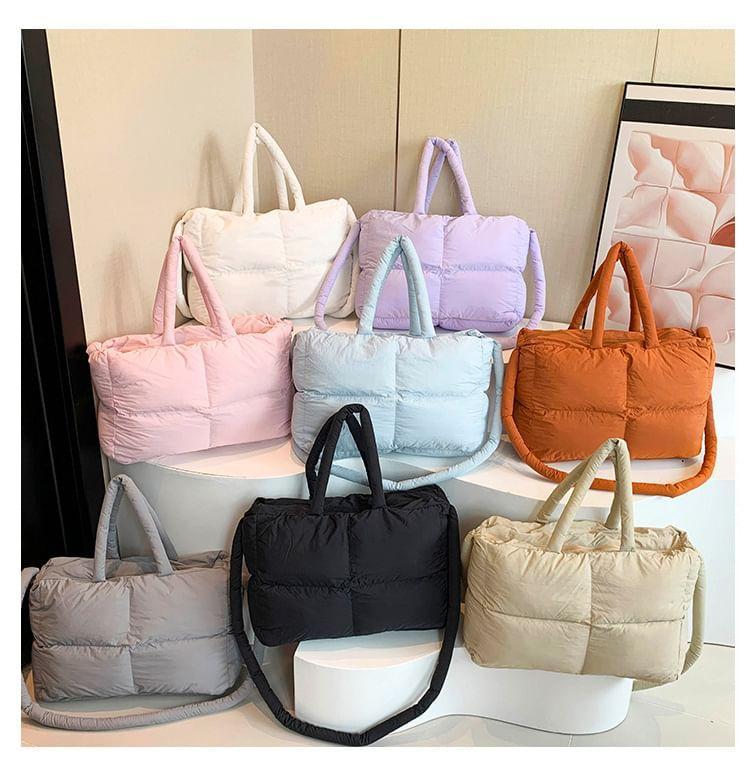 Plain Puffer Crossbody Tote Bag Product Image