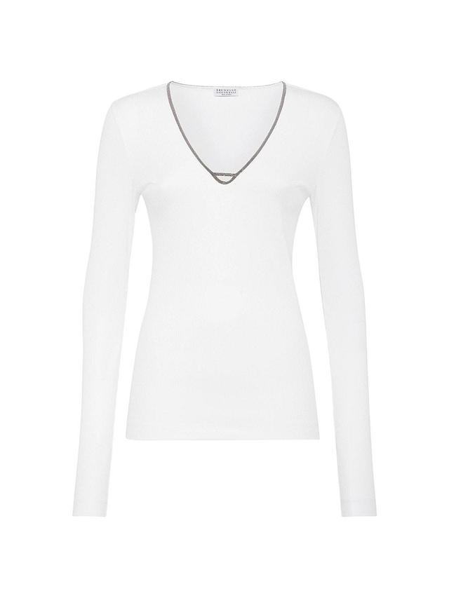 Womens Comfort Cotton Ribbed Jersey Top Product Image