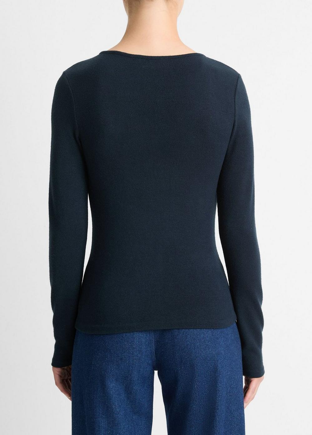 Cozy Long-Sleeve V-Neck Top Product Image