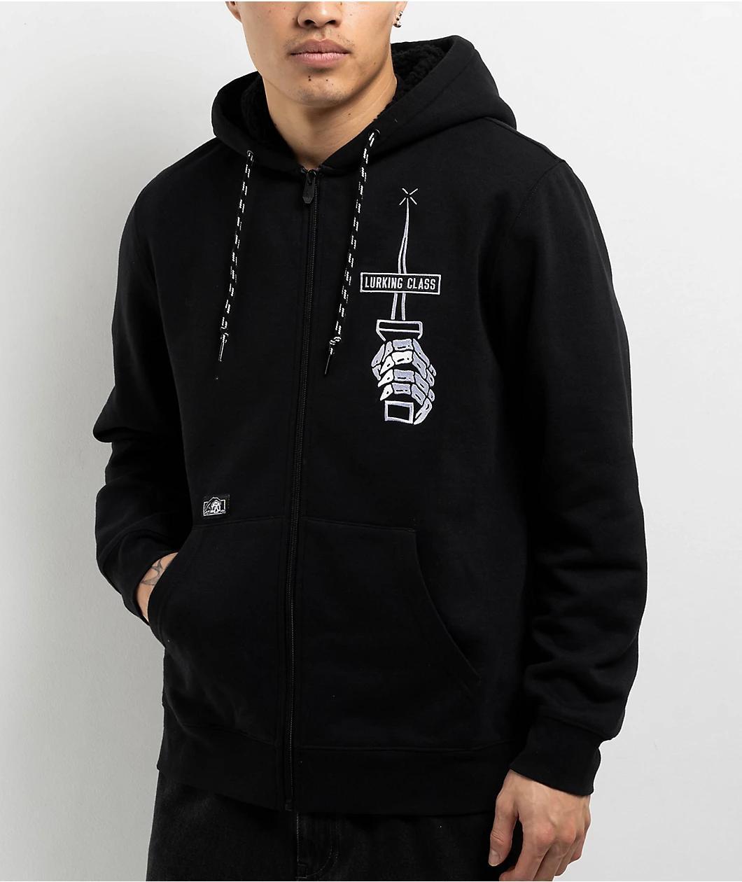 Lurking Class by Sketchy Tank Stay Sharp Black Zip Hoodie Product Image