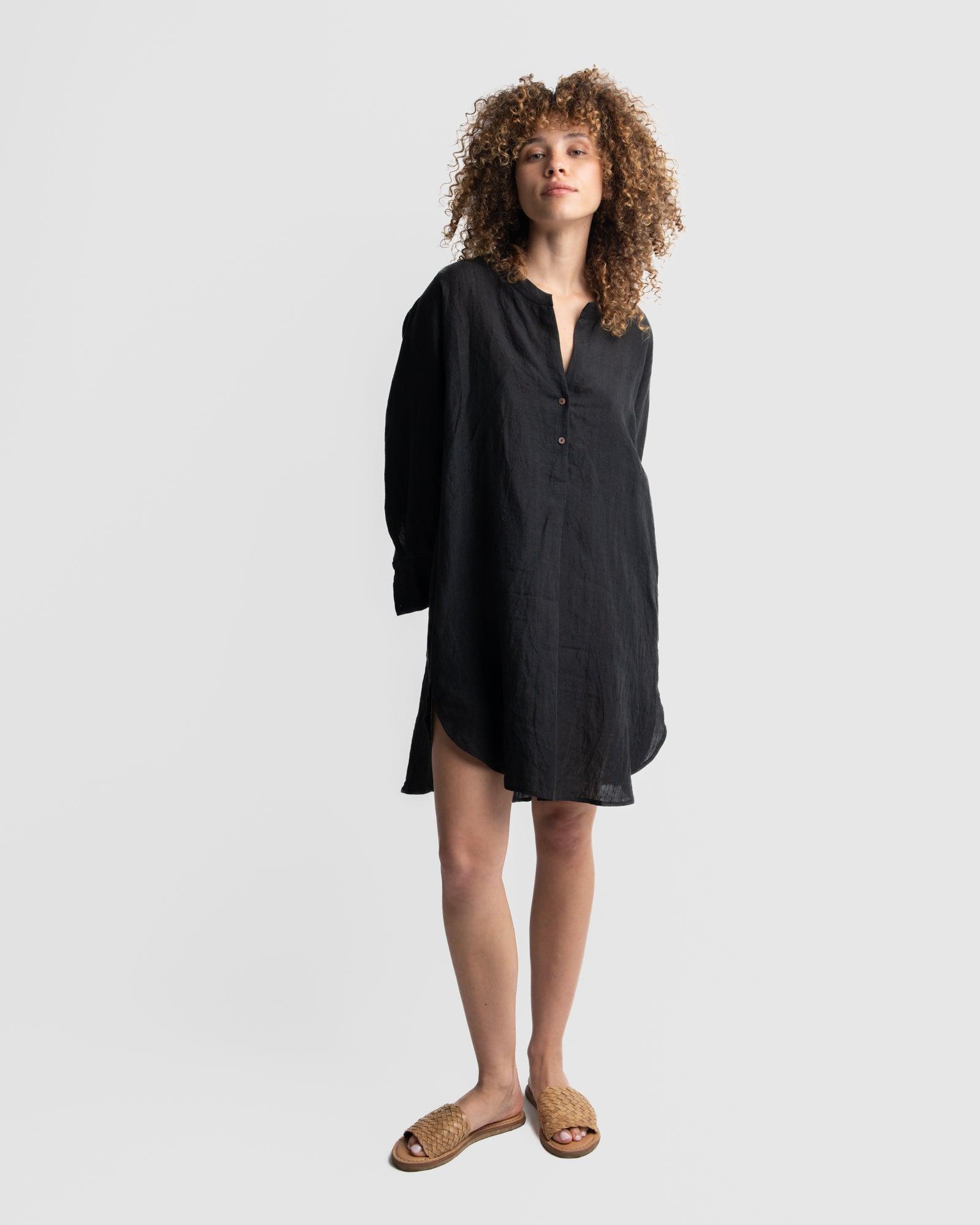 Easy fit  Black Linen Tunic Product Image