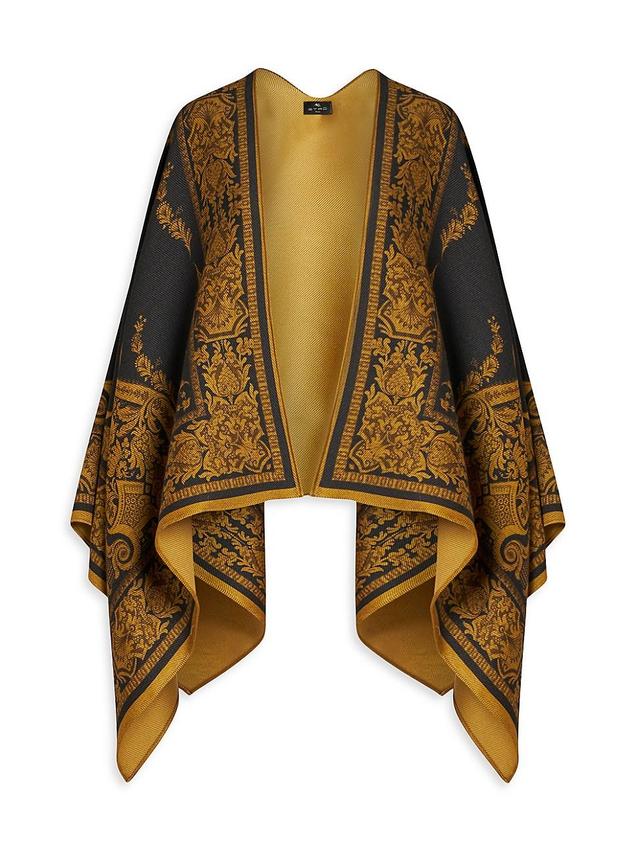 Womens Printed Wool-Blend Cape Product Image