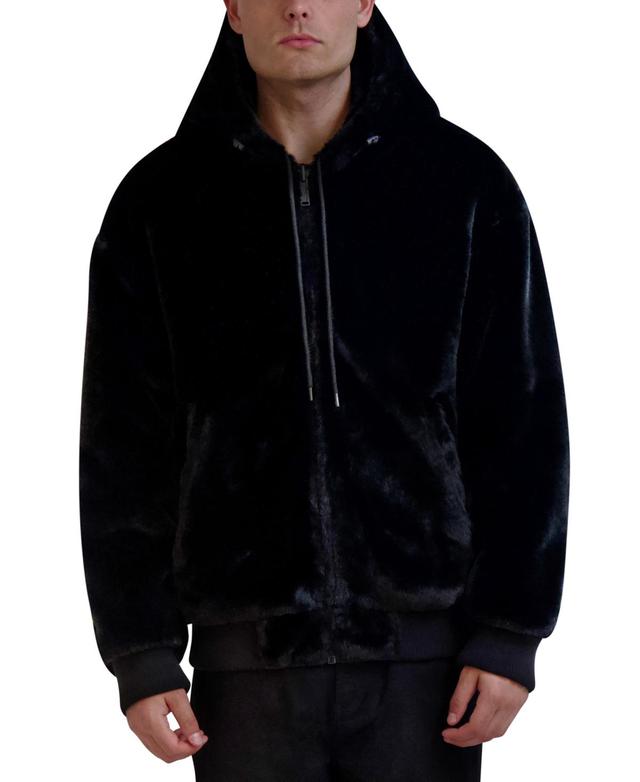 Karl Lagerfeld Mens Reversible Faux-Fur Lined Bomber Jacket Product Image