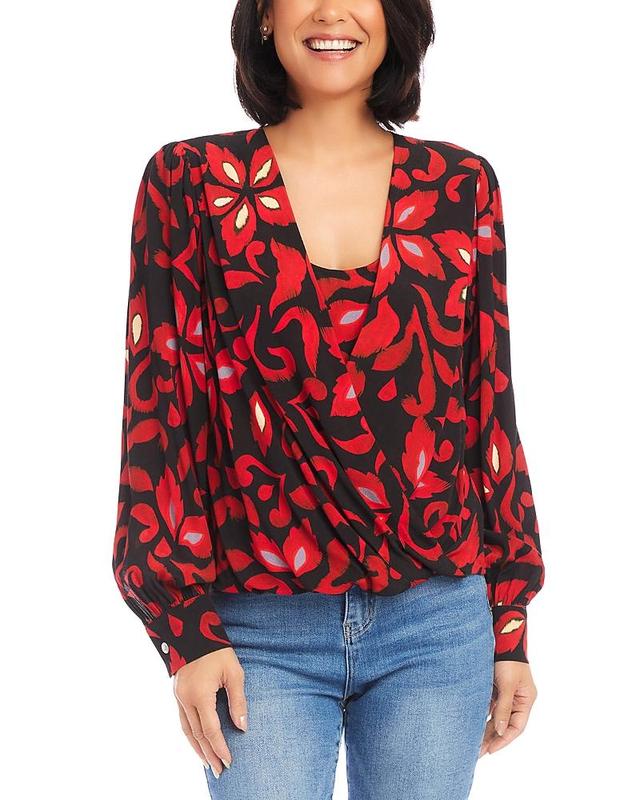 Karen Kane Printed Crossover Top Product Image