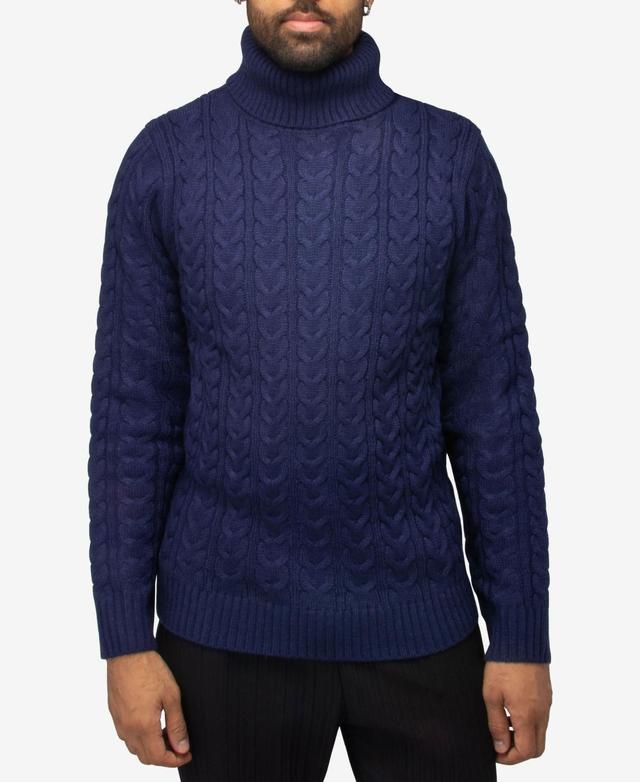 X-Ray Mens Cable Knit Roll Neck Sweater Product Image