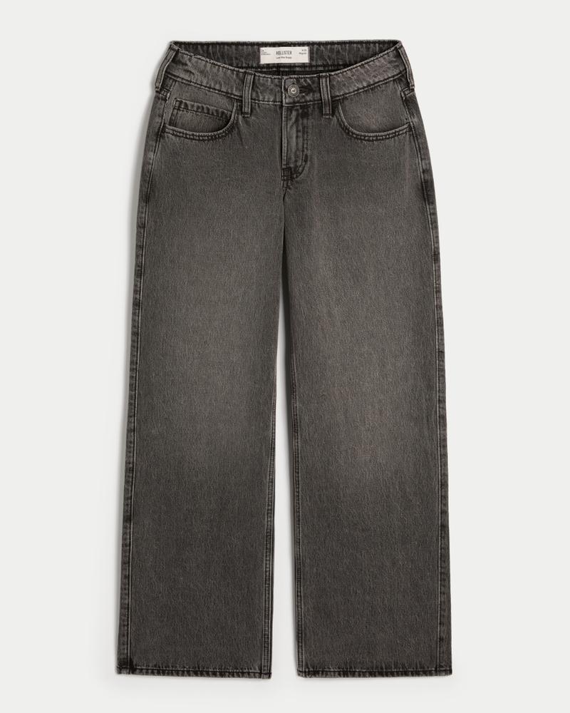 Low-Rise Washed Black Baggy Jeans product image